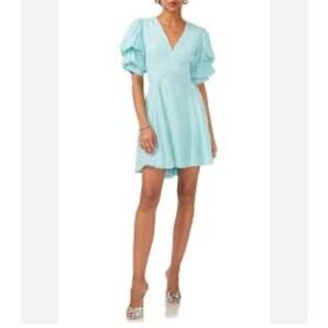1. State Bubble Sleeve V Neck Dress in Blue River Size XL